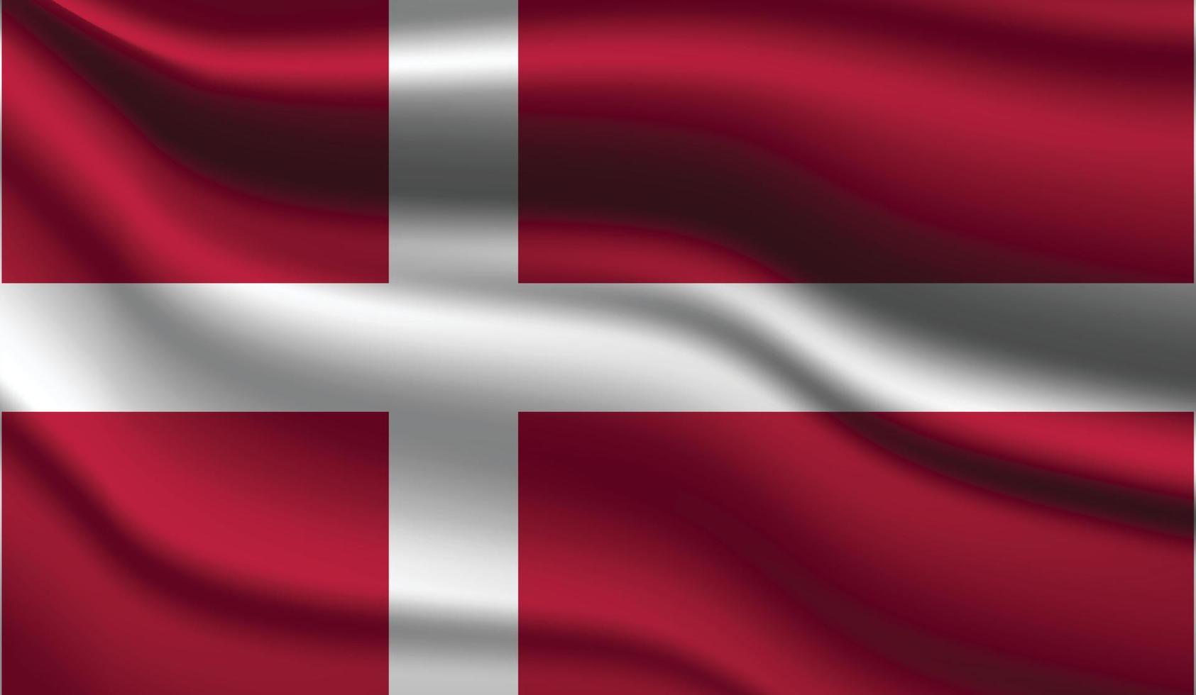 Denmark Realistic Modern Flag Design vector