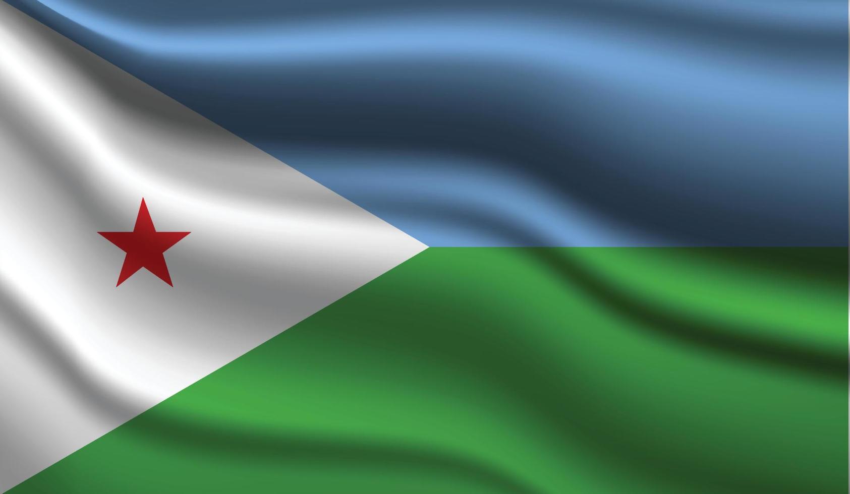 Djibouti Realistic Modern Flag Design vector