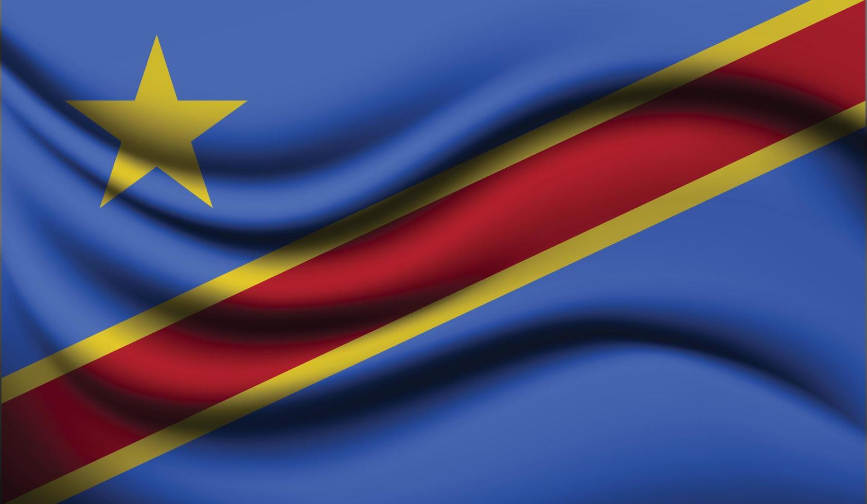 Democratic Republic of the Congo Realistic waving Flag Design vector