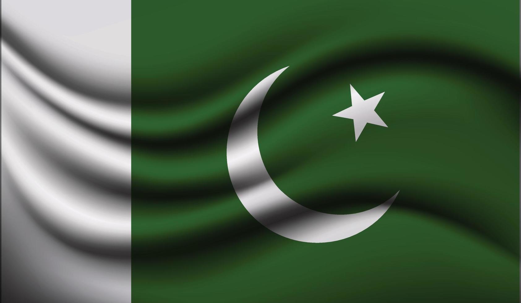 Pakistan Realistic waving Flag Design vector