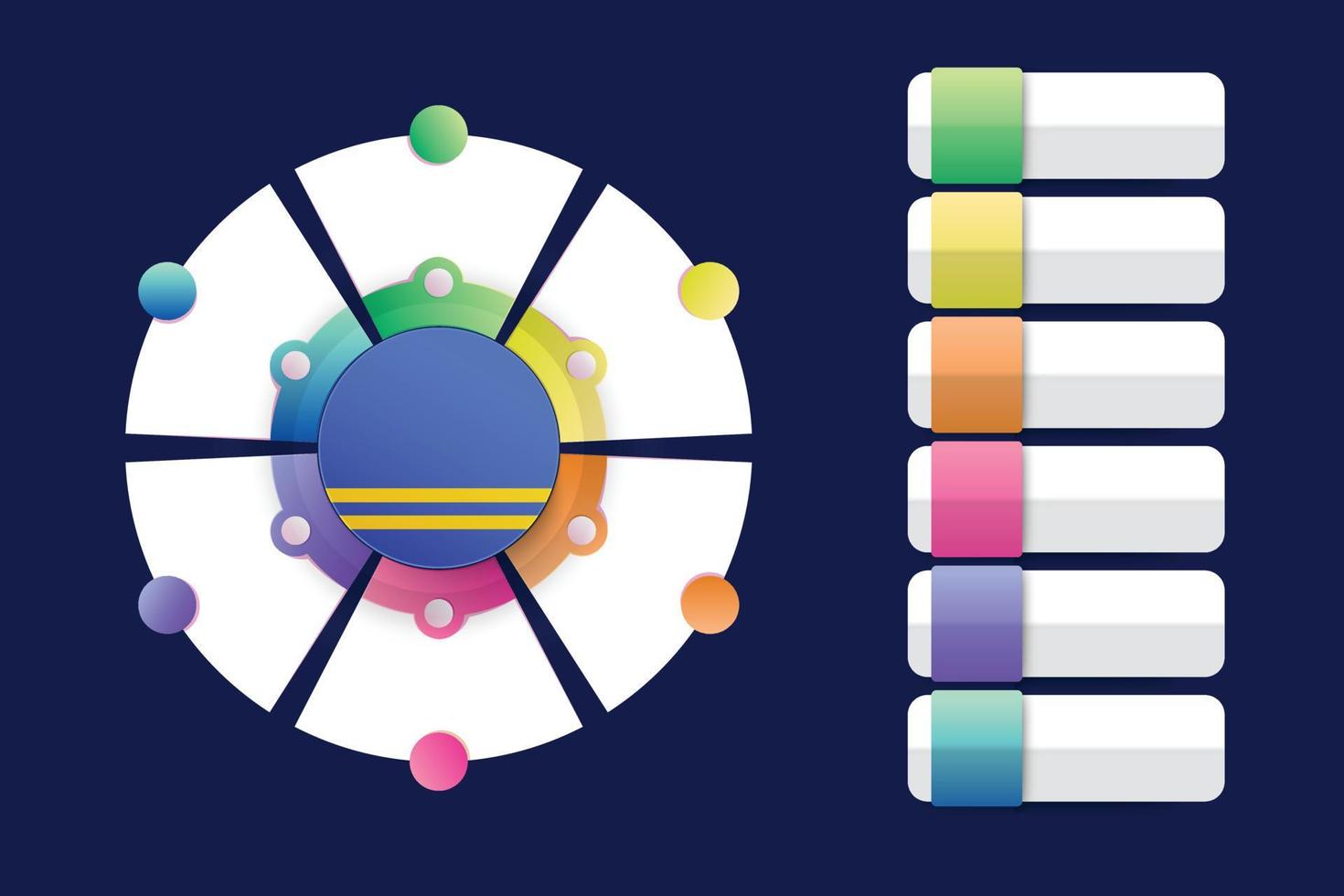 Aruba Flag with Infographic Design Incorporate with divided round shape vector