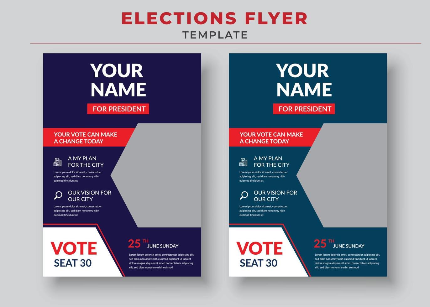 Elections Flyer Template, Political Flyer, Vote Flyer vector