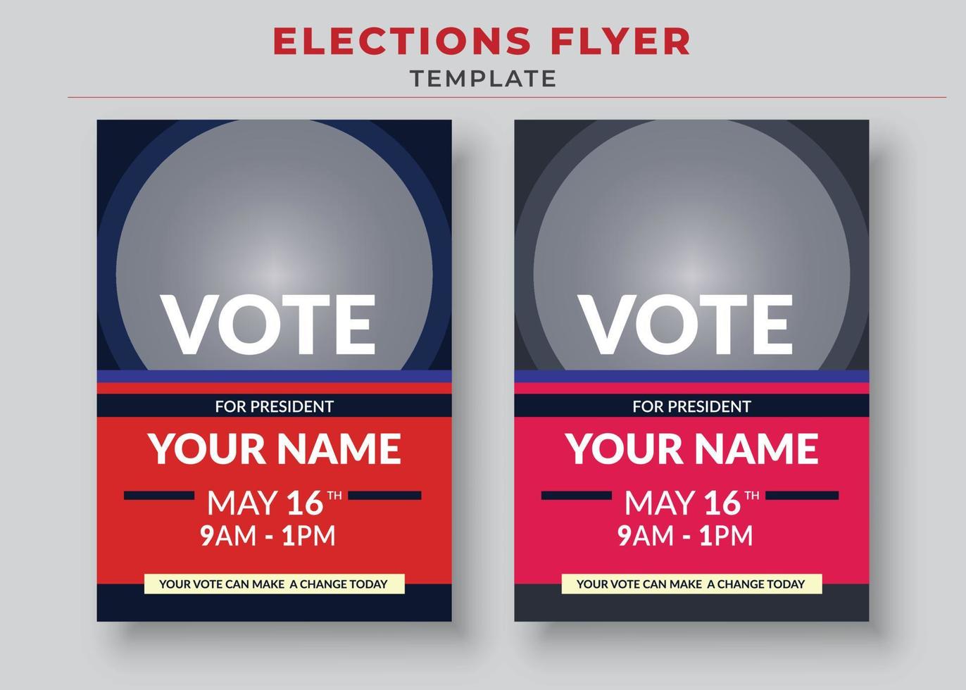 Elections Flyer Template, Political Flyer, Vote Flyer vector