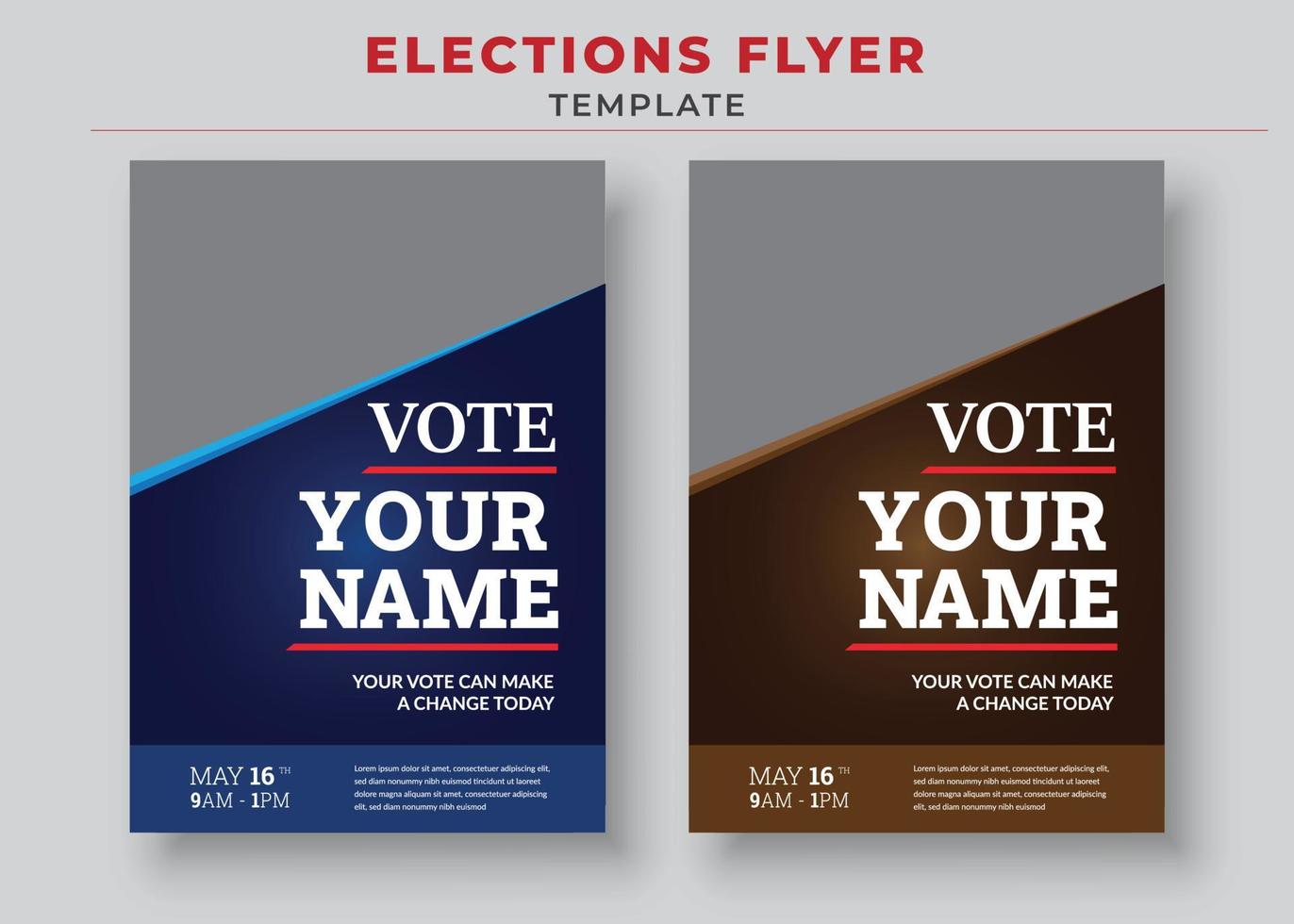 Elections Flyer Template, Political Flyer, Vote Flyer vector