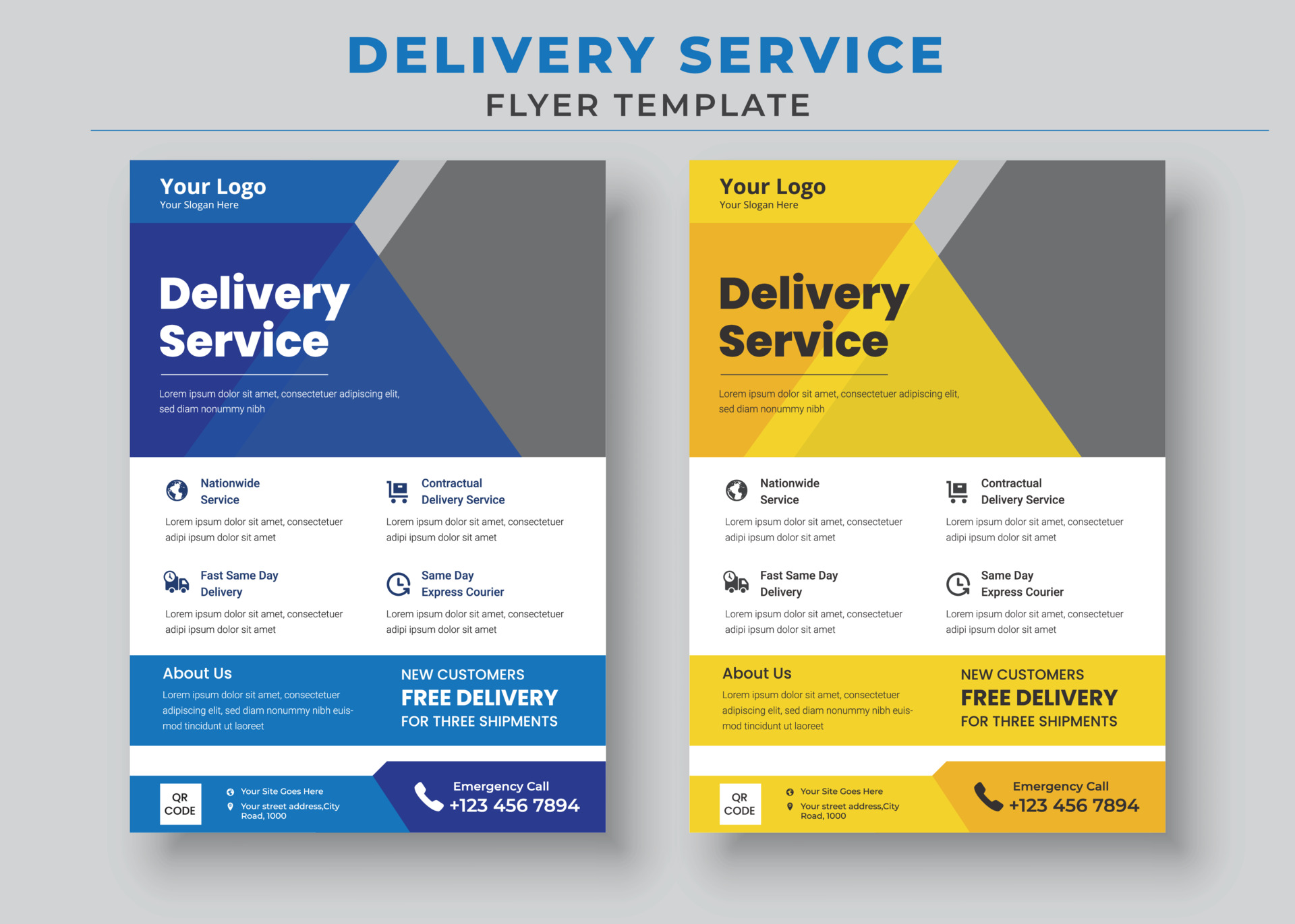Delivery Service Flyer, Fast Delivery Flyer, We deliver Courier Flyer