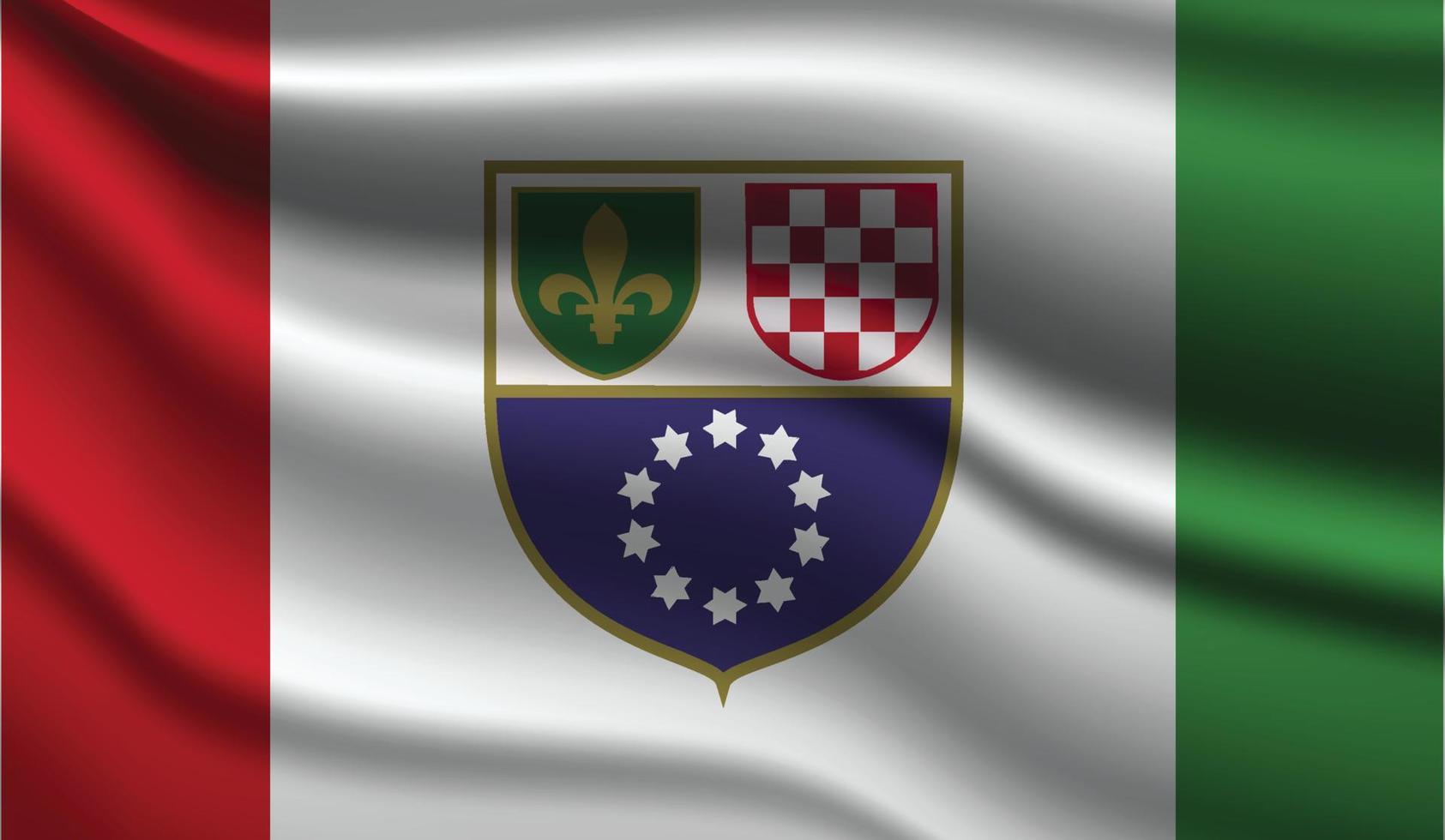 federación de bosnia y herzegovina de diseño de bandera moderno realista vector