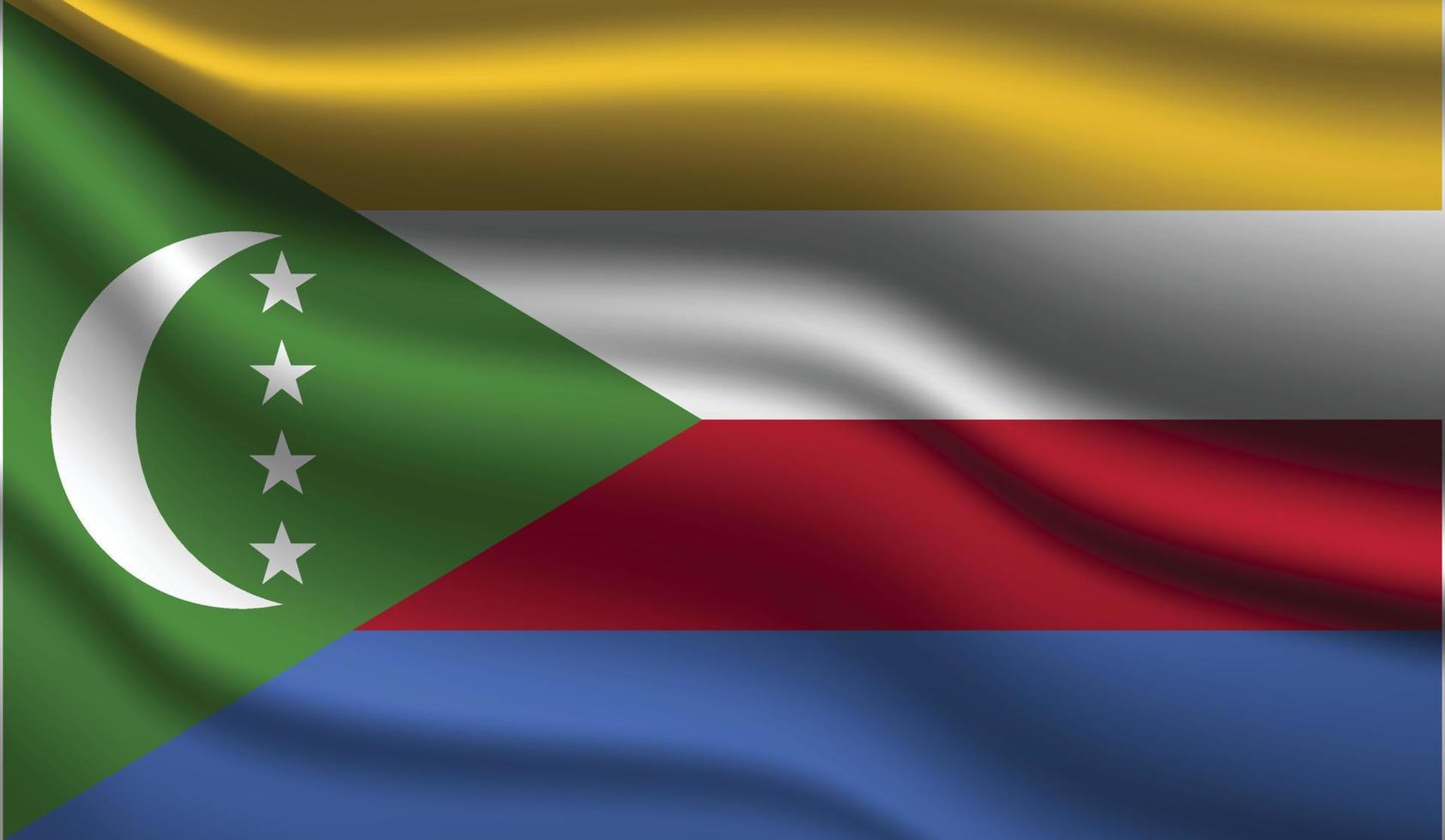 Comoros Realistic Modern Flag Design vector