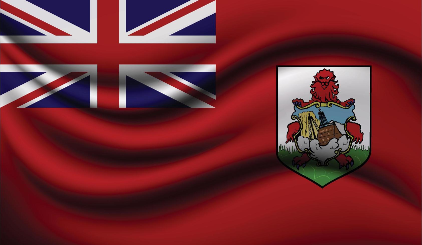 Bermuda Realistic waving Flag Design vector
