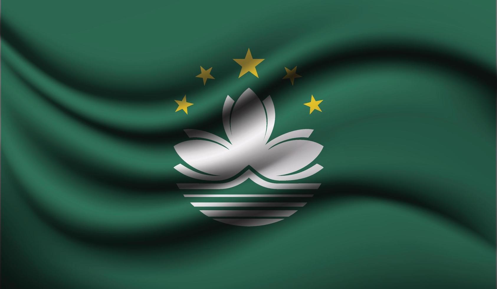 diseño de bandera ondeando realista de macao vector