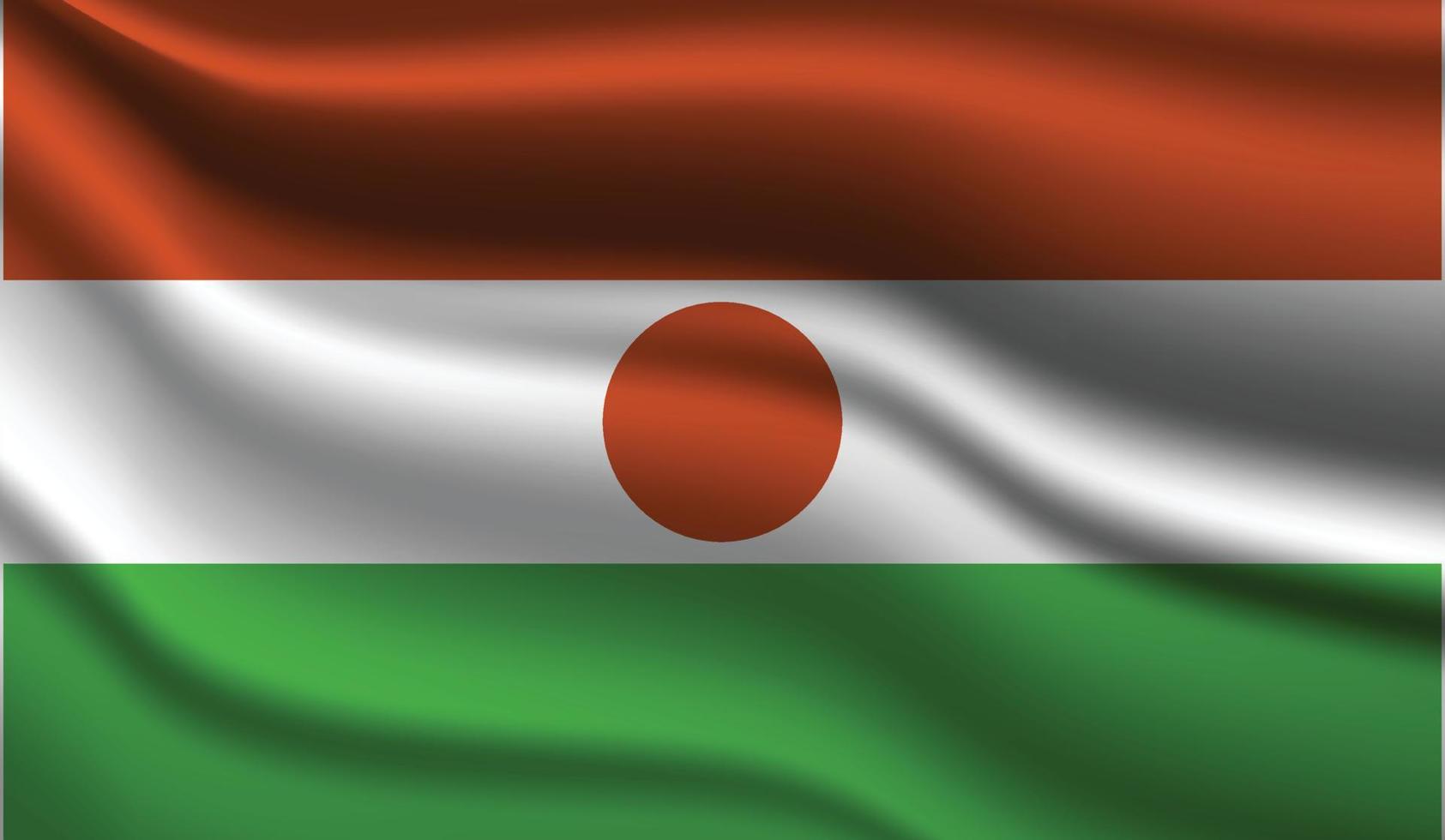 diseño de bandera moderna realista de niger vector