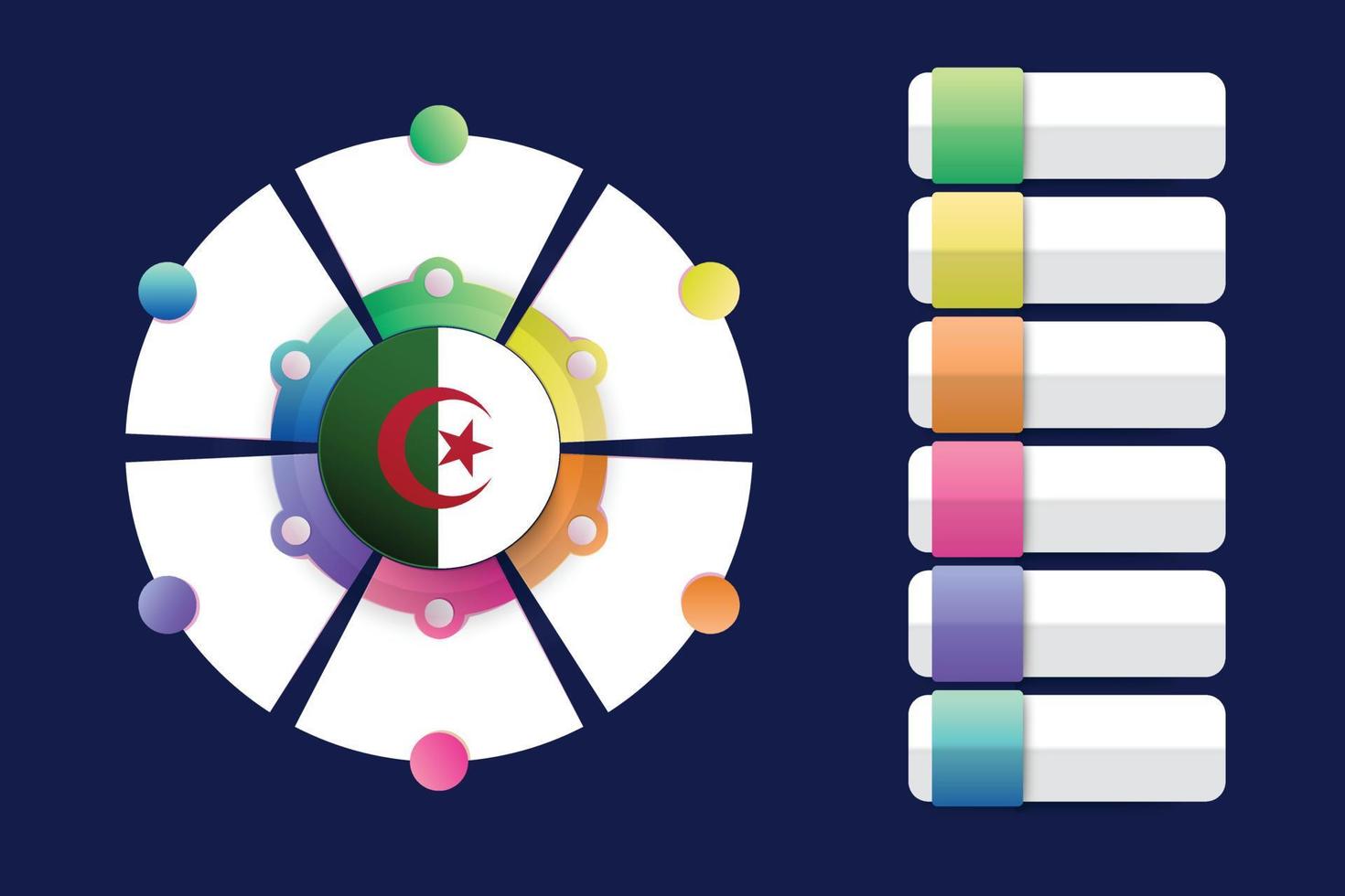 Algeria Flag with Infographic Design Incorporate with divided round shape vector