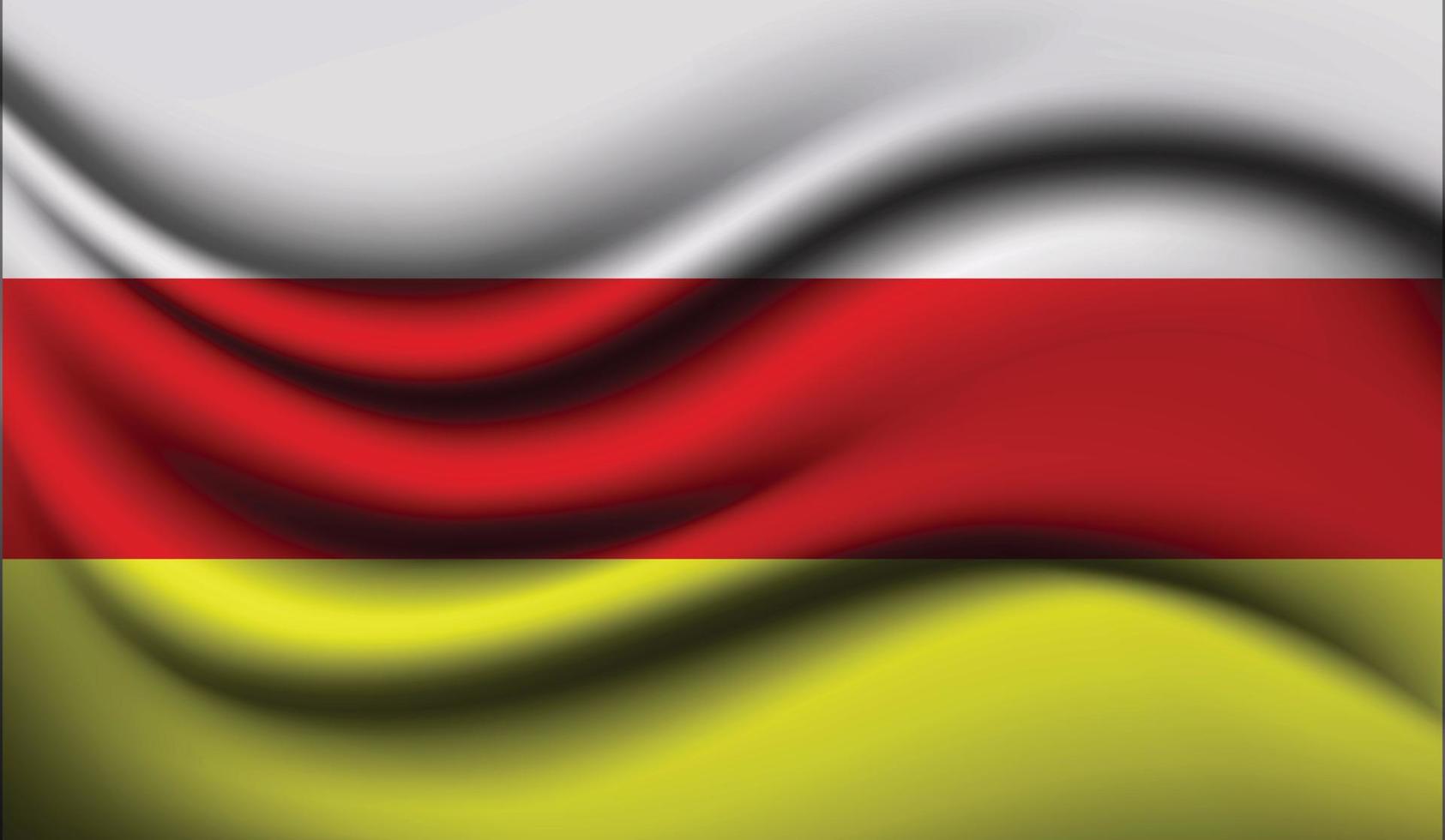 North Ossetia Realistic waving Flag Design vector