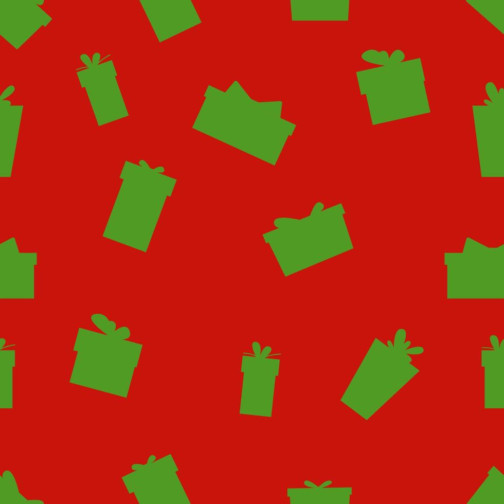 Seamless New Years Pattern In Doodle Style. Silhouettes Of Gift Boxes. vector