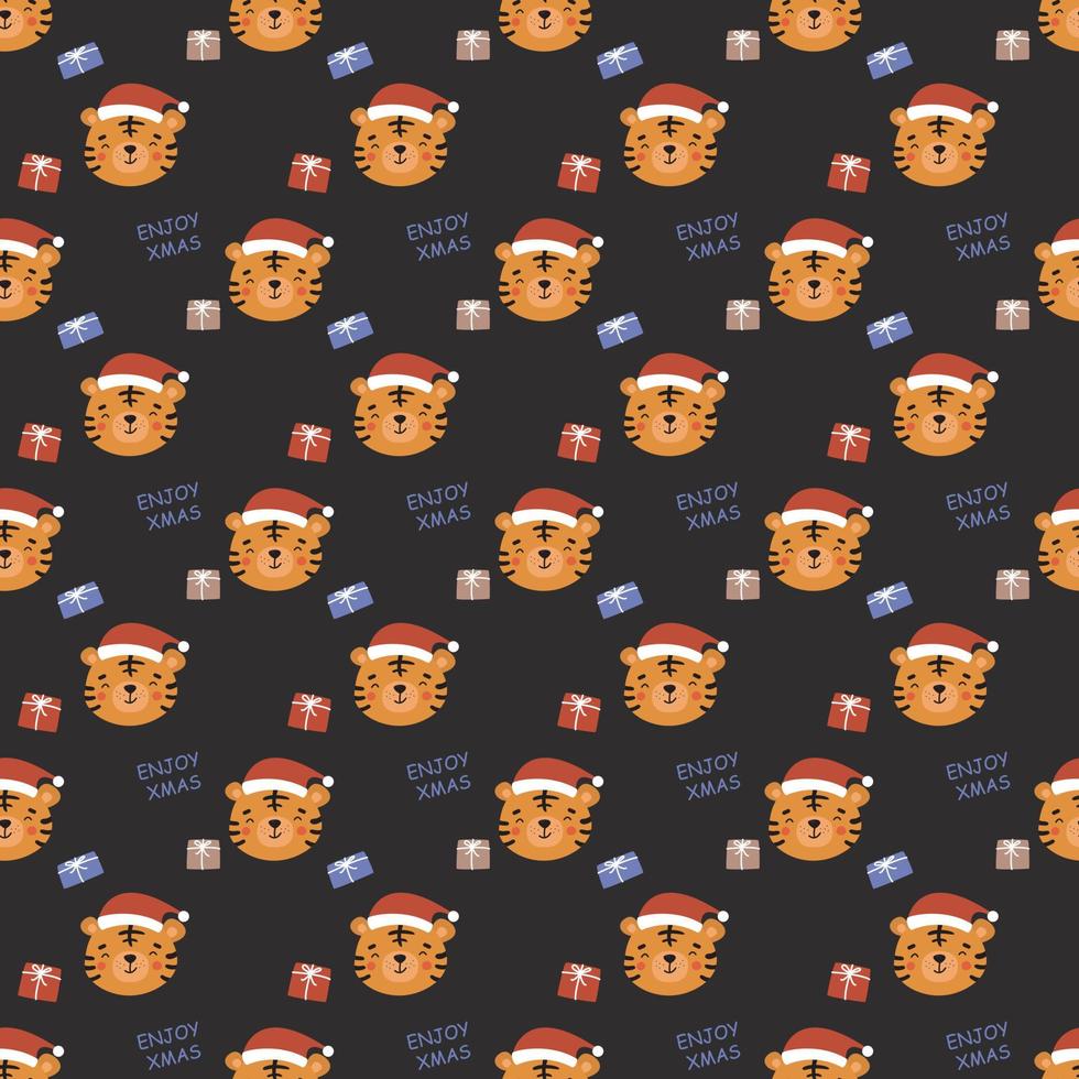 Seamless New Years Pattern In Doodle Style. Design For Gift Wrapping, Postcards And More. vector