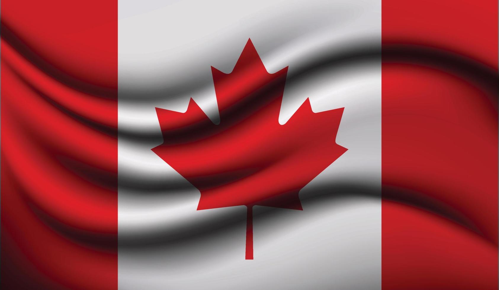 Canada Realistic waving Flag Design vector