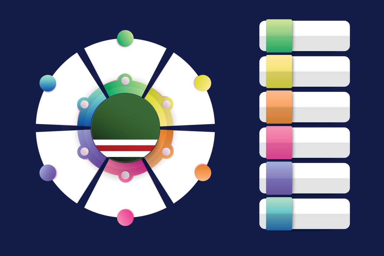 Chechen Republic Of Lchkeria Flag with Infographic Design Incorporate with divided round shape vector