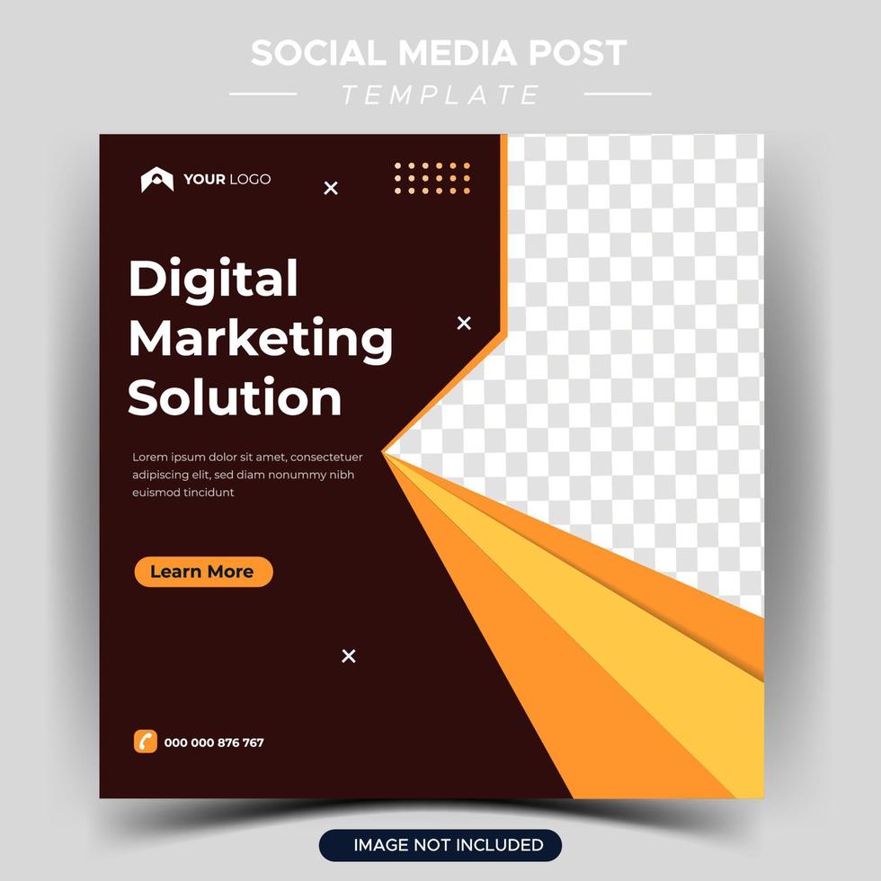 Digital business marketing solution social media post template vector