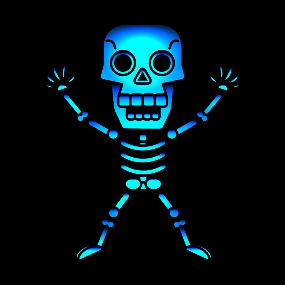 Skulls, Day of the dead and Halloween, neon color vector