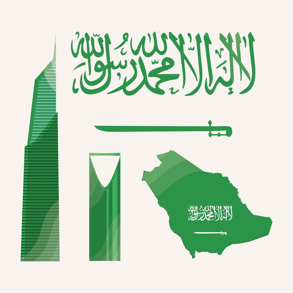 saudi arabia day set vector
