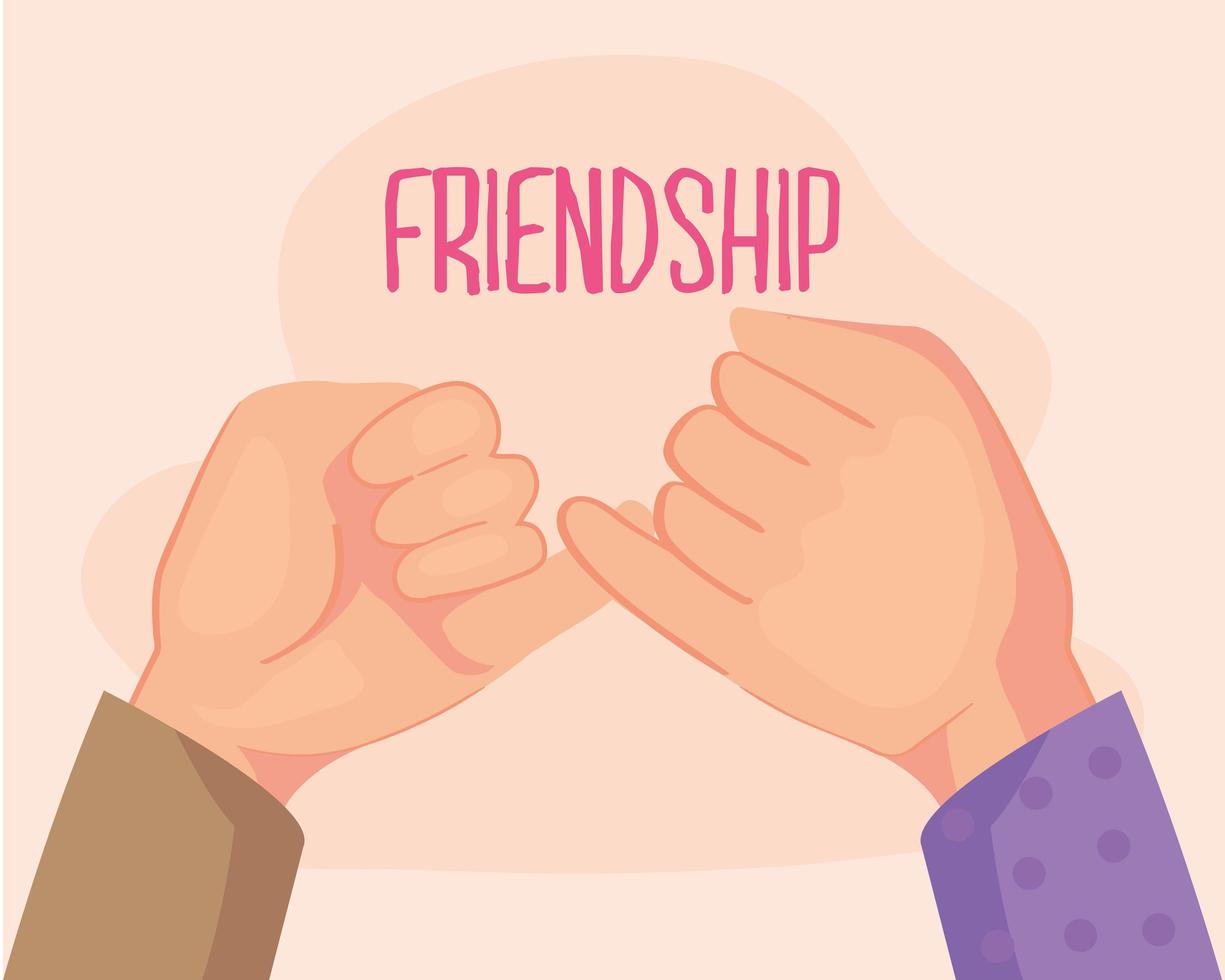 friendship card with hands doing promise vector