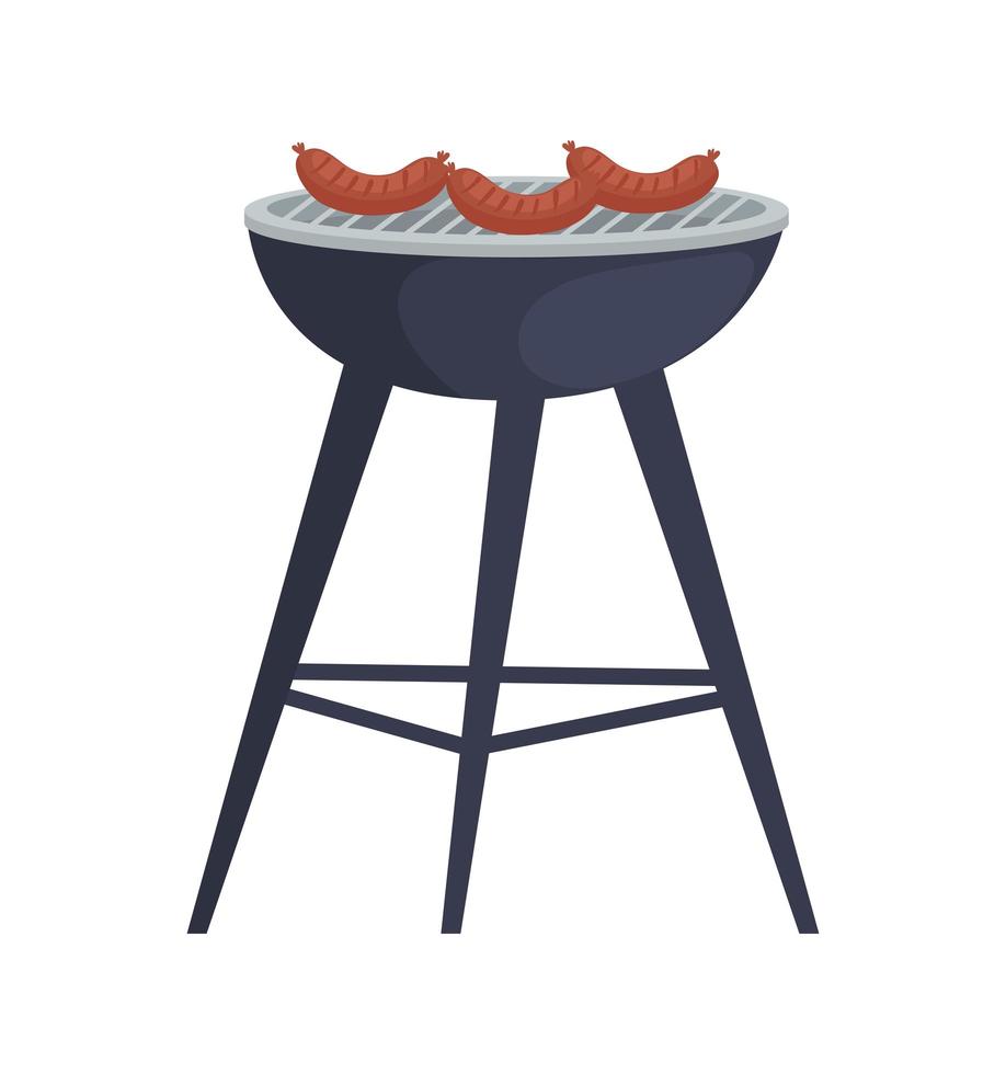 oven grill with sausages vector