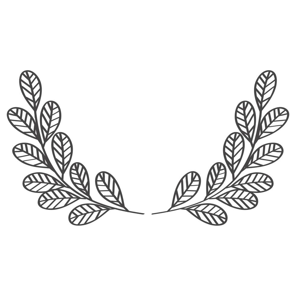 icono de ramas de laurel vector