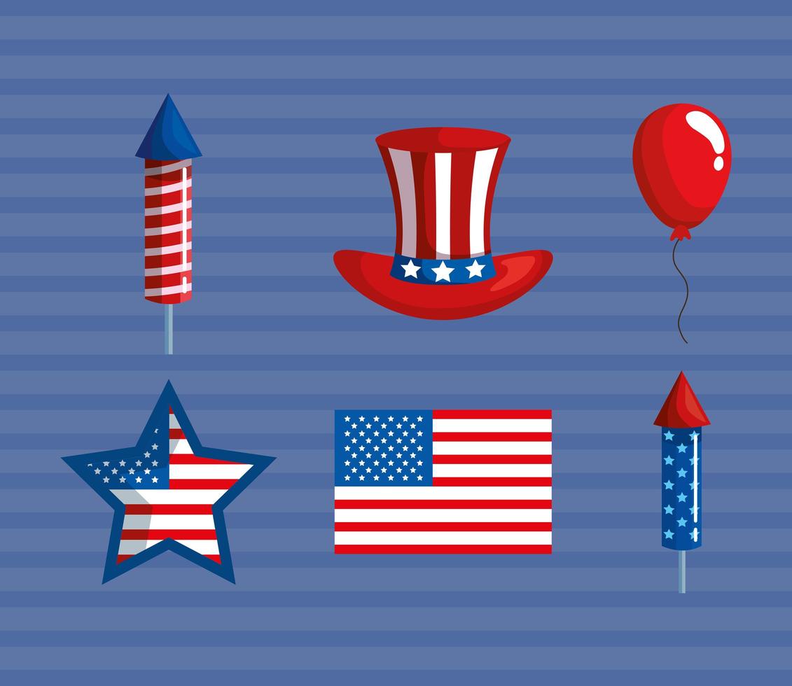 Independence day symbol set vector