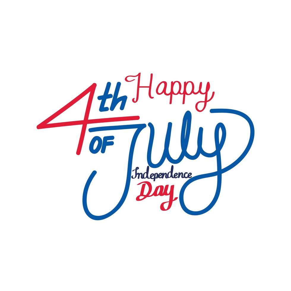 Happy 4th of july text vector