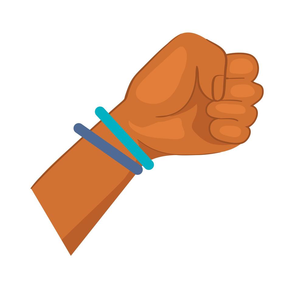 afro hand doing fist bumb vector