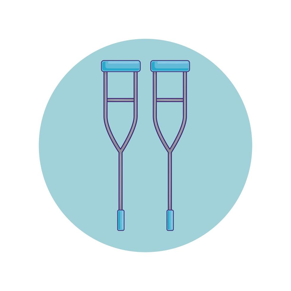 crutches disabled tools vector