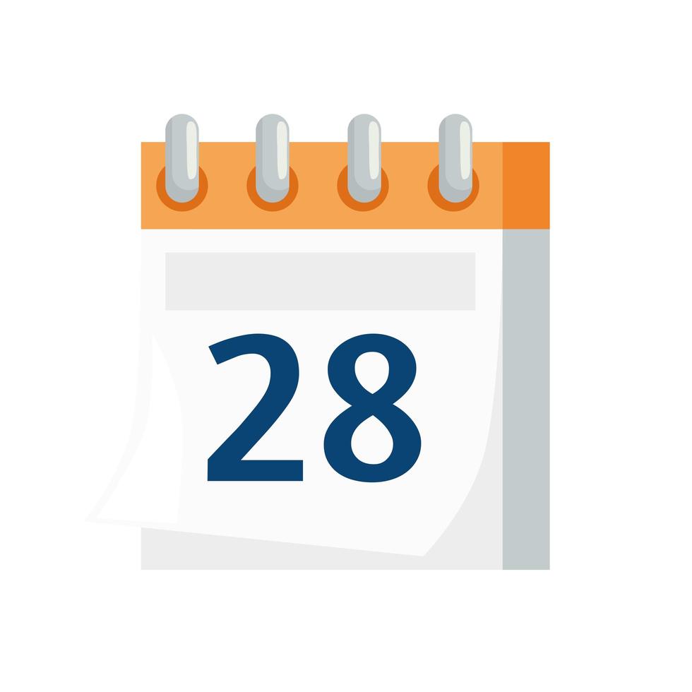 Calendario mensual de 28 días vector