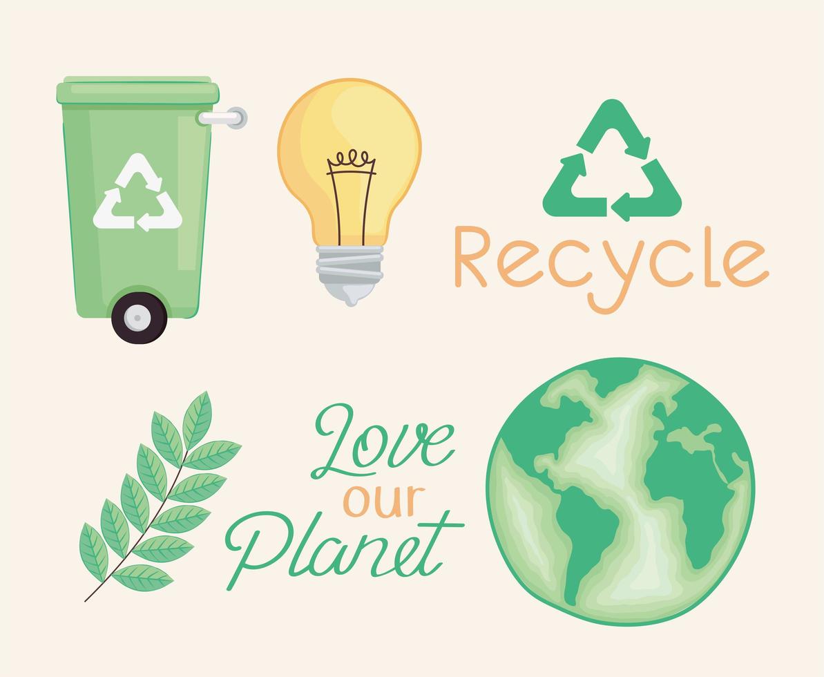 recycle icon set vector
