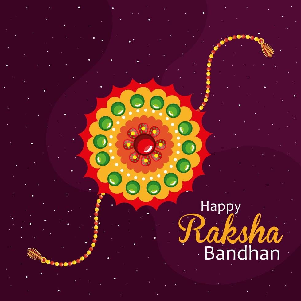 Happy raksha bandhan banner with wristband vector