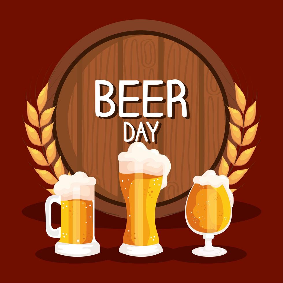 cartel del día de la cerveza vector