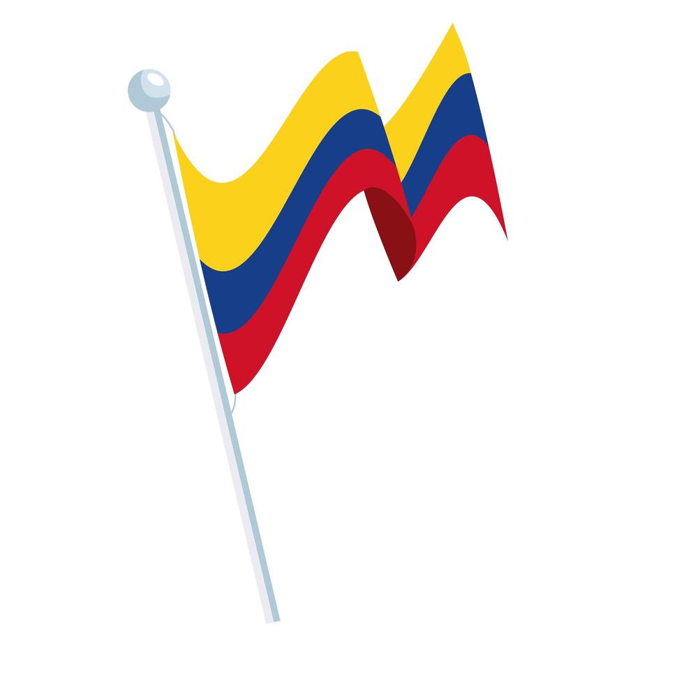 pole with colombian flag vector