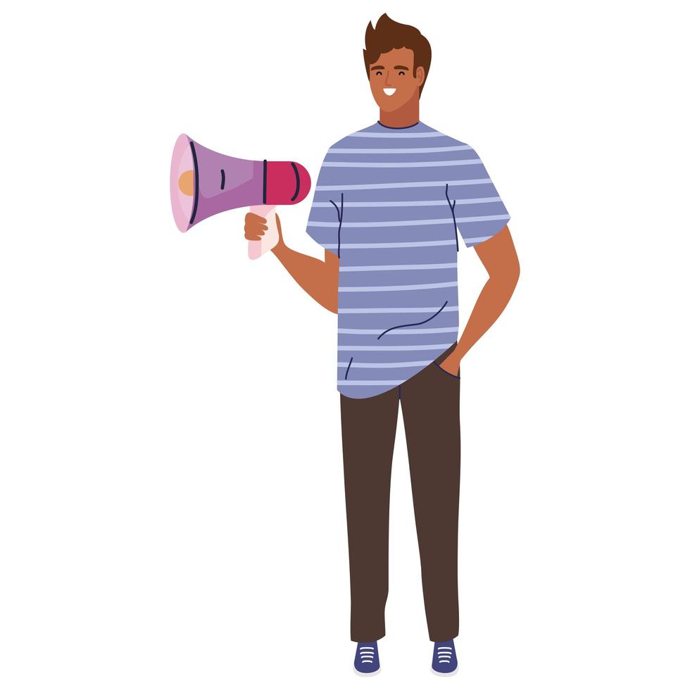 man with megaphone vector