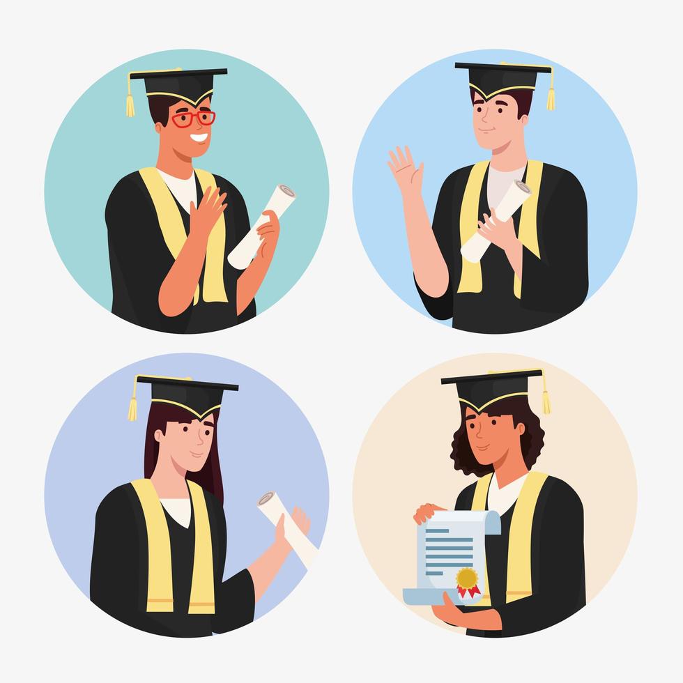 personas estudiantes graduados vector