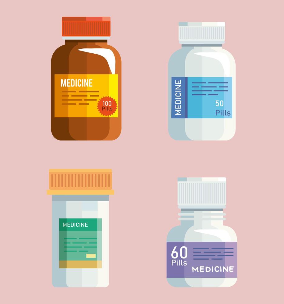 conjunto de iconos de pastillas vector