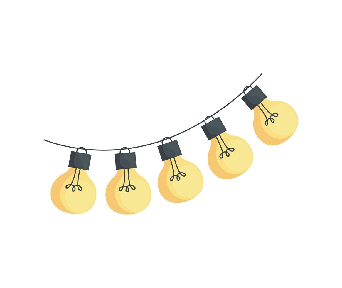 bulbs lights hanging vector