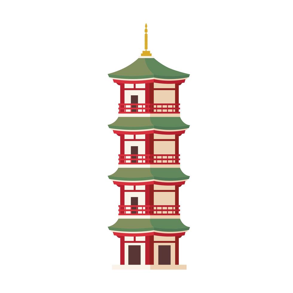 icono de la torre japonesa vector