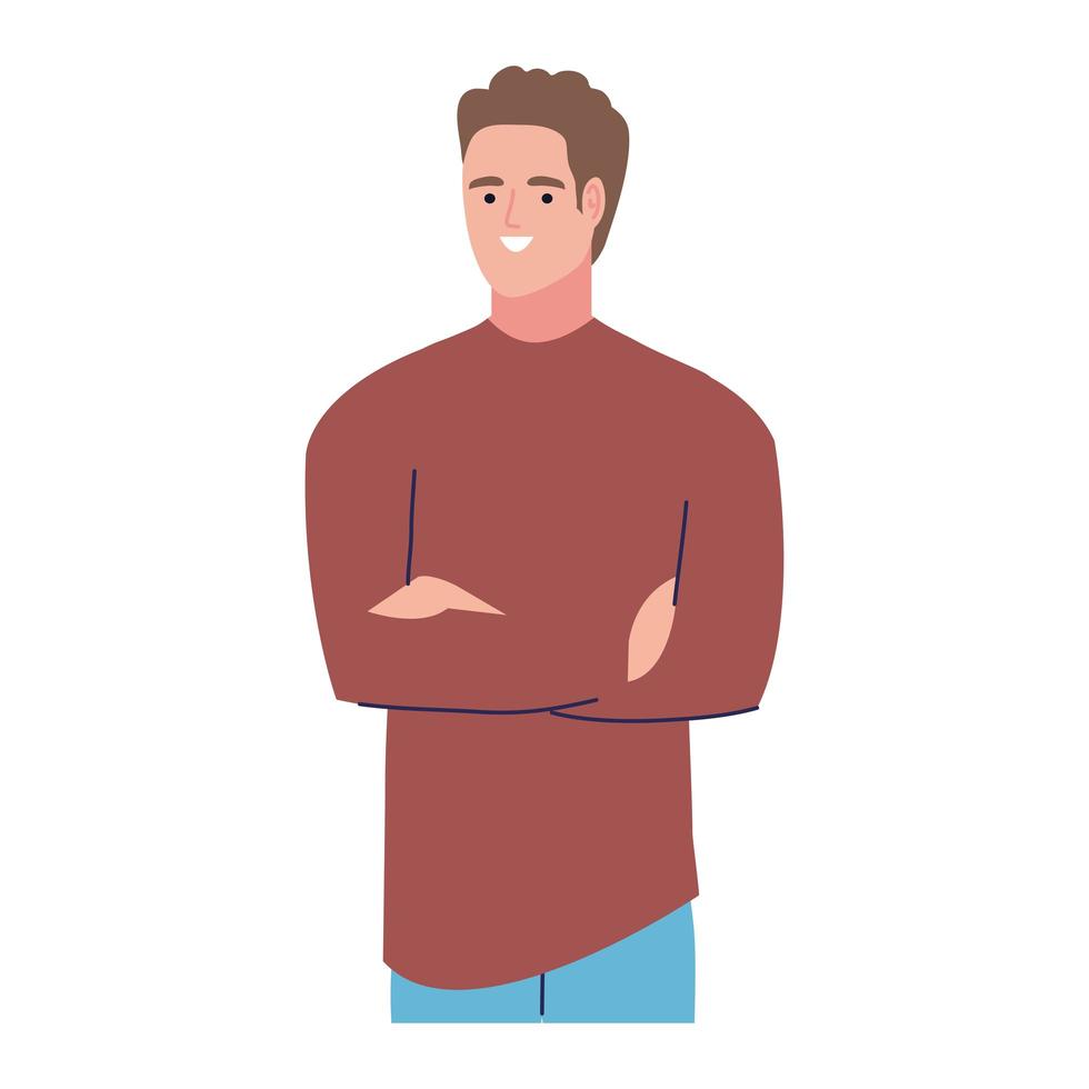 man with crossed hands vector