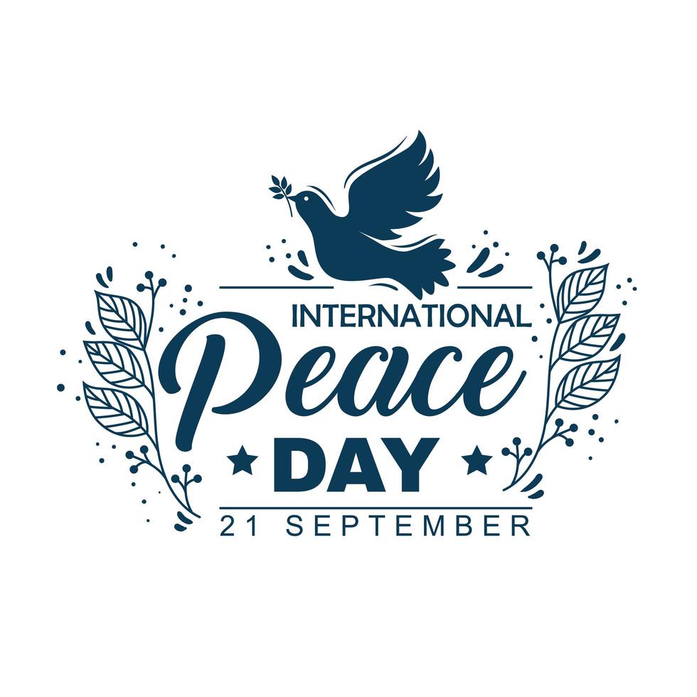 letras del día internacional de la paz vector