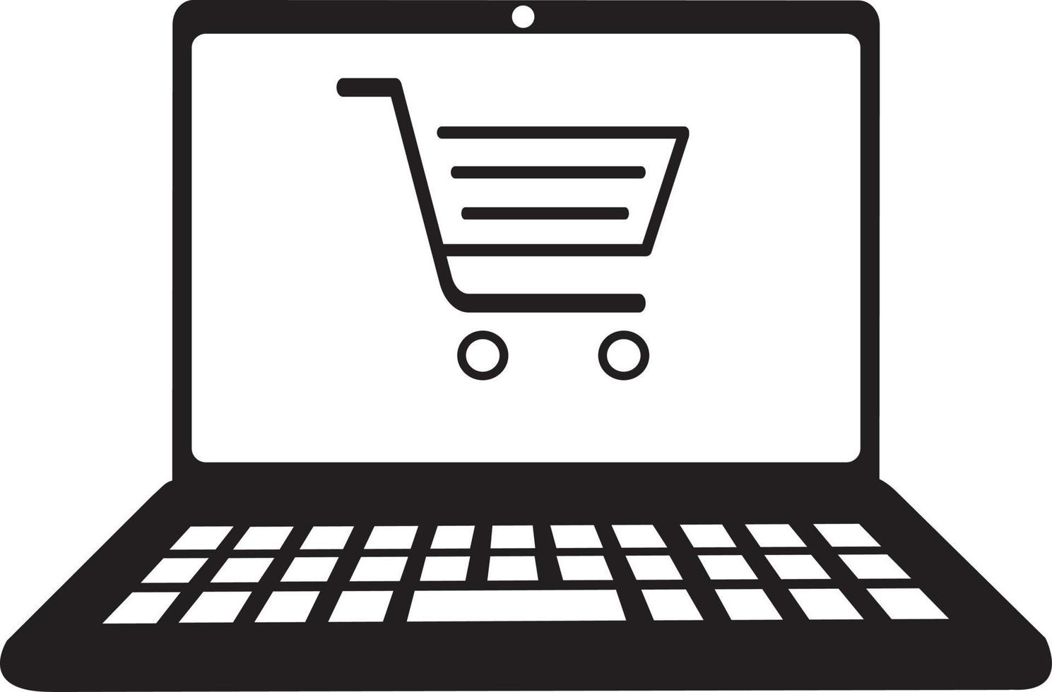 Online shopping icon. Online shop on laptop screen vector