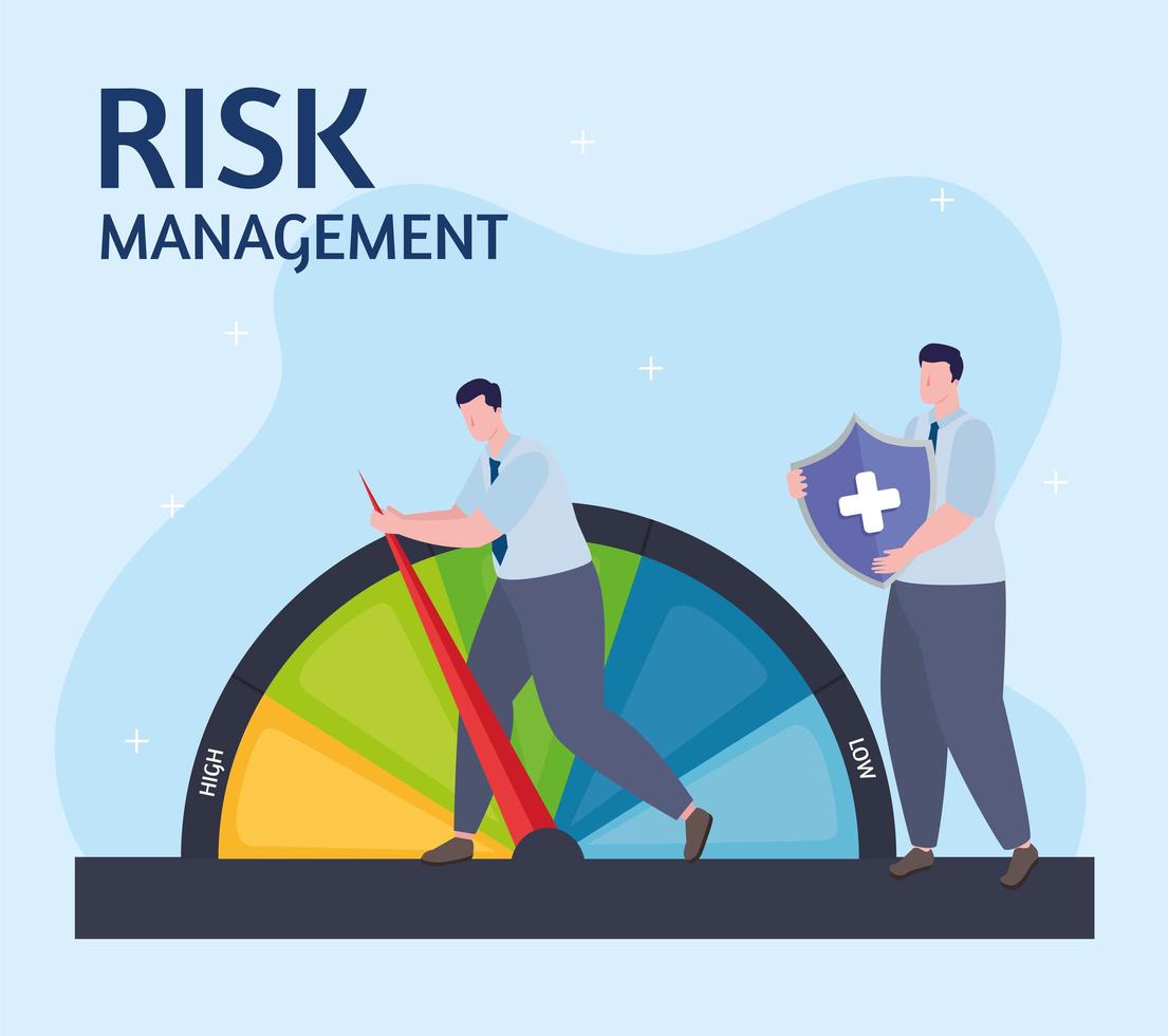 two businessmen risk management vector