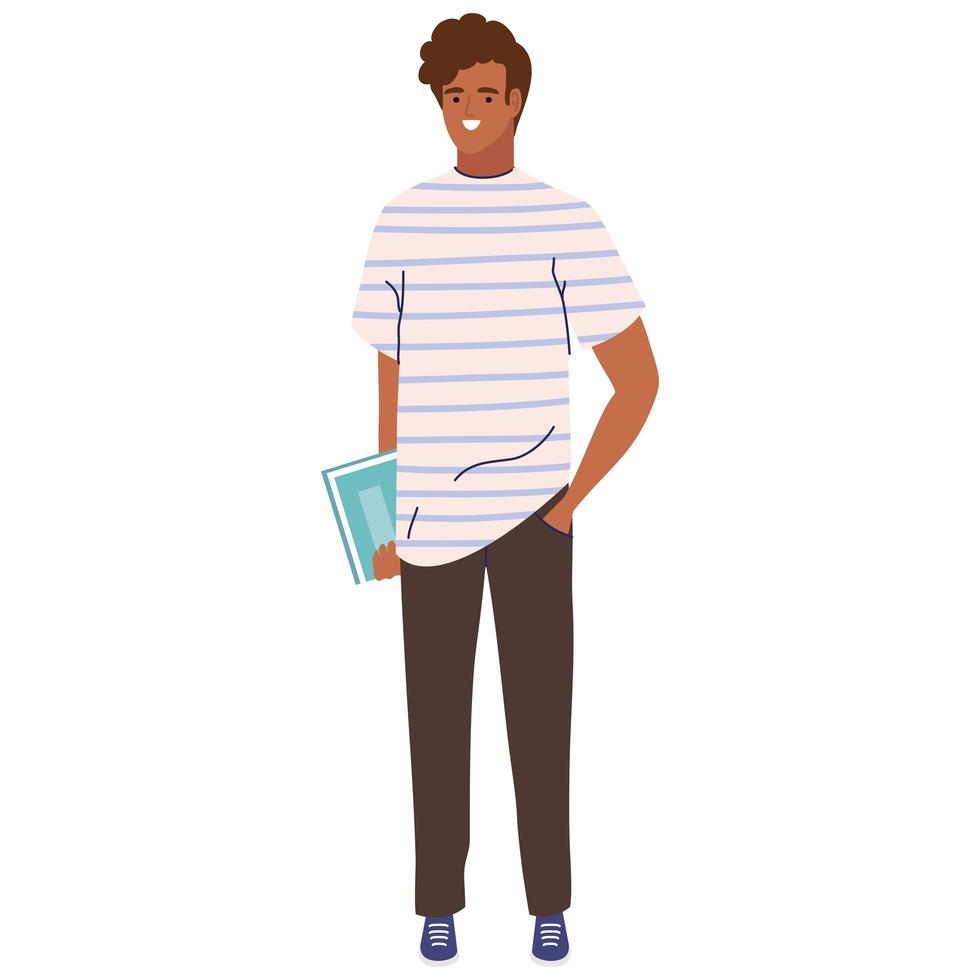 afro man student vector