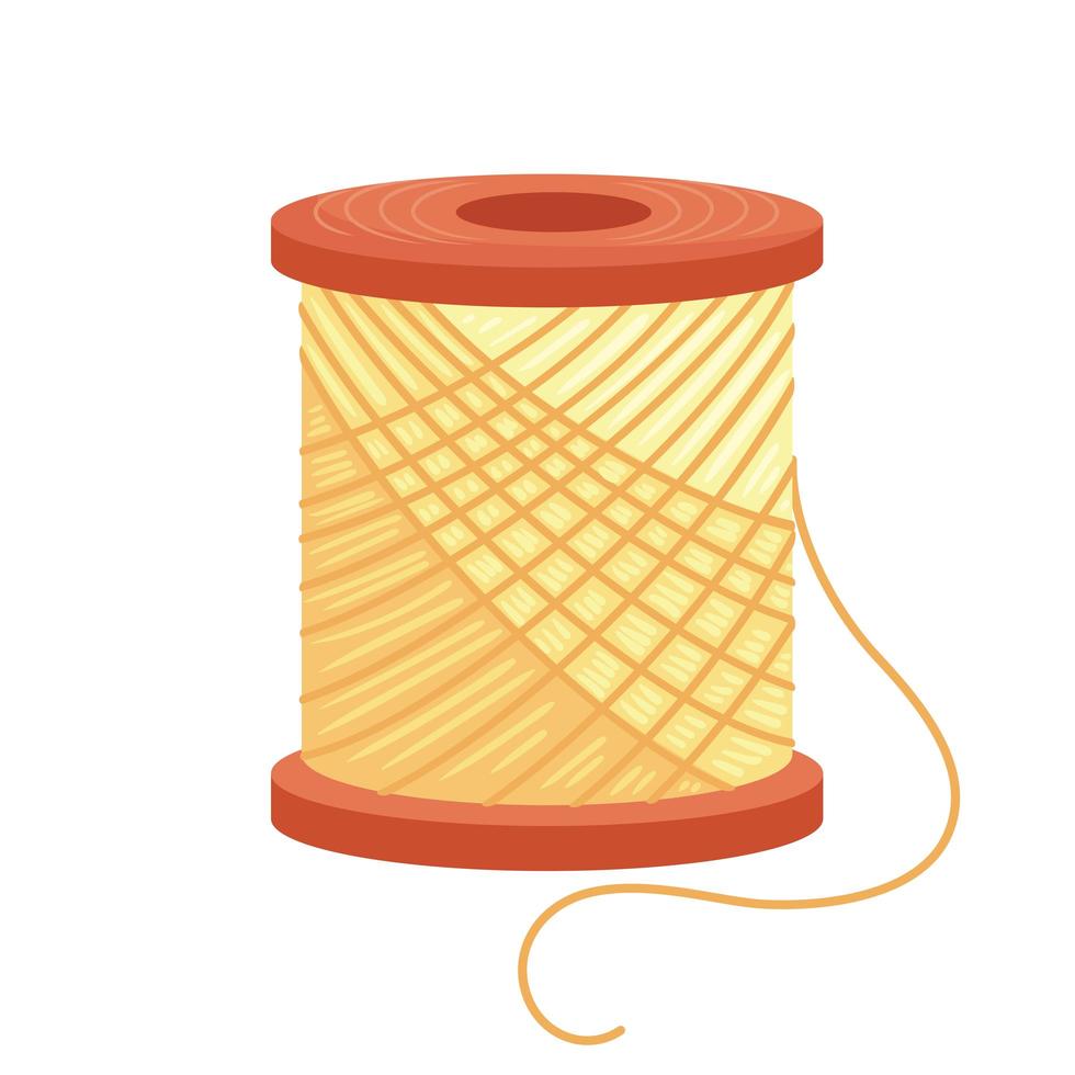 Yellow sewing thread vector