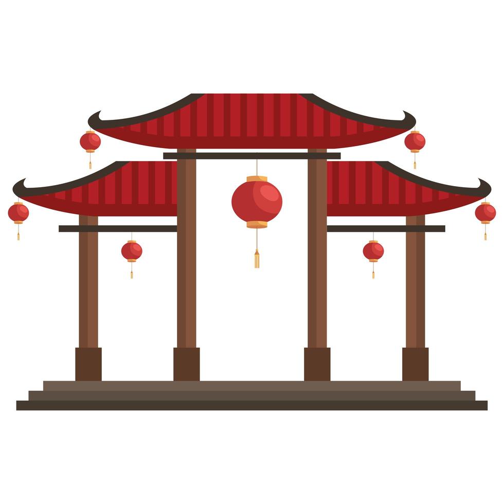 templo chino tradicional vector