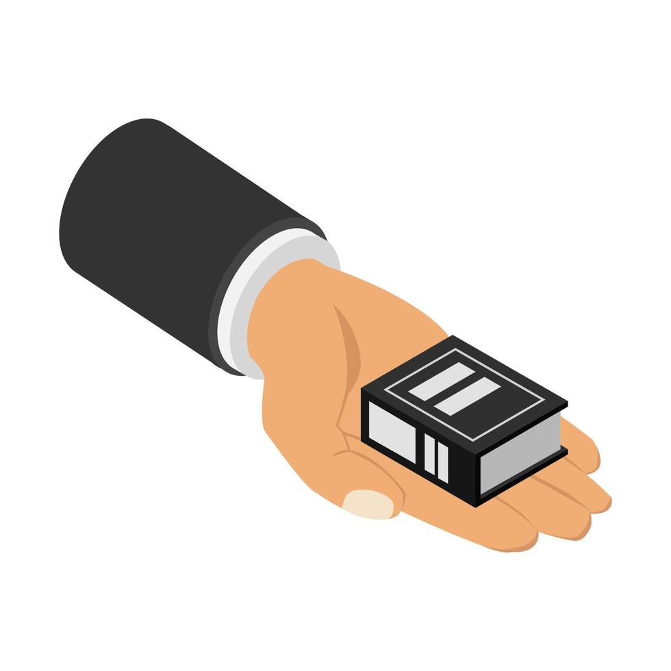 Book in hand isometric vector