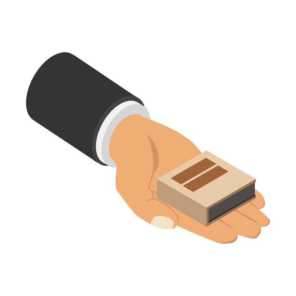 Book in hand isometric vector