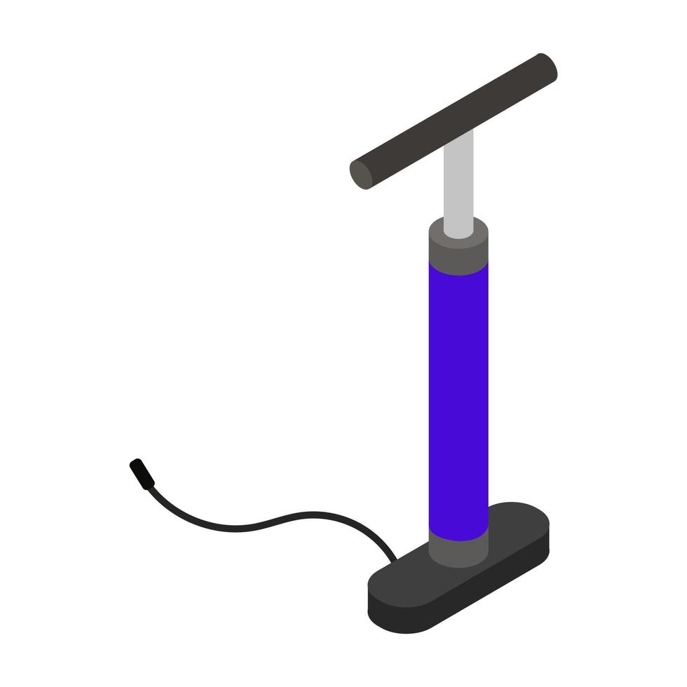 Isometric bicycle pump on a white background vector